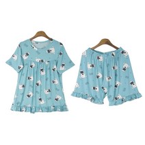 여자 강아지 여름 프릴 반팔 반바지 잠옷 휴가 여름여행코디 여름여행룩