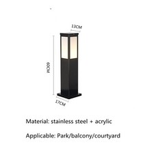 옥상테라스모던한 야외 방수 긴 잔디 조명 아크릴 사각 가로등 정원 마당 빌라 스트리트, 02 60CM_01 Cold white