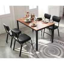 모던 식당 급식실 4인 테이블 120cm 의자 세트 (3색) 다인용 고급 24평 프렌치 거실, 마블