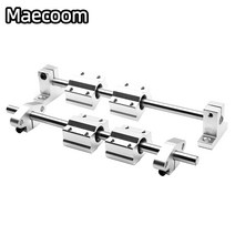 2Set 3D 프린터 부품 광학 축 키트 2x8mm 크롬 도금 샤프트 베어링 4 x SC8UU 4 x SK8 알루미늄 엔드 서포터, 05 330MM_01 Vertical