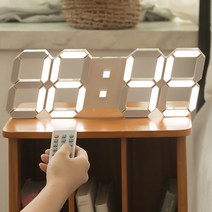 플라이토 코드리스 무선 인테리어 3D LED 벽시계 38cm, 크림(+배터리 3개)