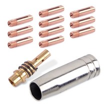휴대용 논가스용접기 아크 파워 인버터 용접기 알곤12pcs 0.9mm M6 전원 노즐 토치 건 소모품 가스 팁 MB-1