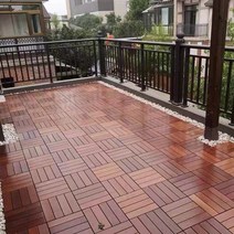 베란다 발코니 데크 바닥 자체 누워 야외 실내 접합 단단한 나무 바닥 테라스 정원 야외, 파인애플 그리드 라이트 컬러3030cm 브러시 오, 1㎡