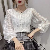 모디 펀칭 레이스 블라우스 하늘비즈 A11 L923H174