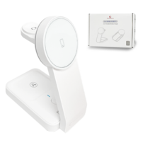 이코노미쿠스 3in1 휴대용 무선 충전기 거치대, 1개, 화이트