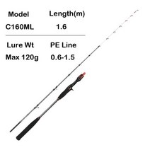 콤보 1.5m1.6mm ml 액션 낙지 릴 세트 베이트캐스팅 로드 릴 낚싯대 73, 로드 전용-160ml