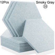방음벽 방음 스펀지 차음제 흡음제 녹음실 벽간소음 방음공사 작업실 방음판, Large Hexagon, 33--Smoky Gray, 1.2cm Super Density