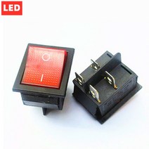 KCD4 로커 스위치 ON-OFF 2 위치 4 핀/6 핀 전기 장비 조명 전원 포함 16A 250VAC/ 20A 125VAC 1 개, 05 빨간_01 4 Pin