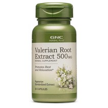 해외 GNC Valerian Root 발레리안 뿌리 500mg 50캡슐, 1개