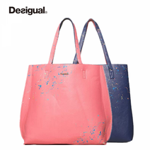 데시구알 리버시블 그래픽 쇼퍼백 Desigual 양면 숄더백 여성 데일리 가벼운 에코백 여행용 스타일
