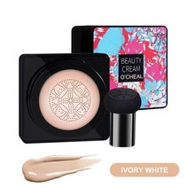 BB크림 비비크림 커버력좋은 머쉬룸 헤드 에어 쿠션 bb 파운데이션 포 페이스 메이크업 컨실러 쿠션용 페이스 코메틱스 메이크업 쿠션 콤팩트, 상아