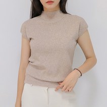 반폴라 라운드넥 돌먼슬리브 캐시미어 니트티