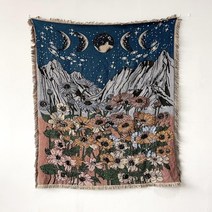 아크릴 투명 인테리어 디자인 카페 고스트 체어 빈티지 엔틱 의자 암체어 소파 담요 던지기 보헤미안 커버 수건 부드러운 면 태피스트리 식탁보 가족 장식 보헤미안 스타일 축제 선물, b, 130x150cm, 협력사