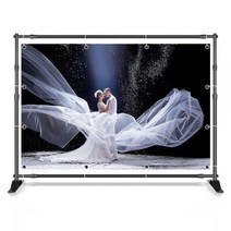 11ft * 8.8ft 사진 배경 배너 스탠드 조정 가능한 텔레스코픽 튜브 무역 쇼 디스플레이 단계 및 반복 프레임, [02] 270cmx340cm
