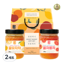 라이브잇 녹차원 달달 허니 차 선물세트, 10세트, 꿀유자차 350g + 꿀자몽차 350g + 선물박스