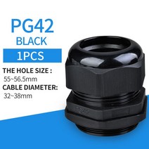 10pcs 케이블그랜드 1pc 나일론 케이블 글 랜드 방수 커넥터 PG21 29 PG36 항목 고정 와이어 IP68 플라스틱, 14 PG42 Black  1PCS