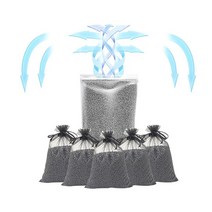 [소공원] 에어활성탄 손에묻지않는 실내공기정화용숯 공기청정 제습제 새집증후군 1kg+블랙망 5개, 1set