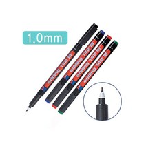 에딩 에딩e-142M 1.0mm 흑색 OHP마카펜유성(1)-1.0mm 흑 청 적 녹 노랑 주황 갈색 보라 유성펜, 적색(S507073)