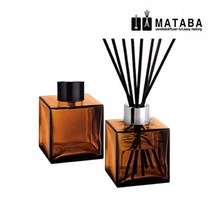 마타바 갈색병 스퀘어 150ml (속캡+뚜껑) 디퓨저용기, 블랙뚜껑