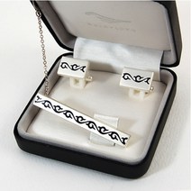 [카라빈카] 문양 타이핀 커프스set-당초문(청색)