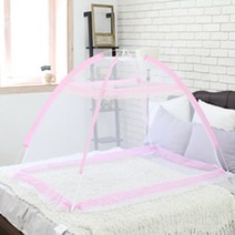 블랙홀 1초텐트/특대형 원터치모기장/침대모기장, 원터치모기장 유아용 핑크