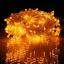 종로조명 블링블링 앵두전구 LED 300구 점멸기일체형 투명선, 황색