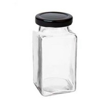 글라스락 허브러그사각 대 300g(250ml) 유리용기, 250ml, 허브러그사각대300g(250ml)-블랙 1개, 1개