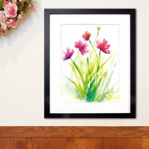 나봄갤러리 코스모스 수채화액자 40cm*31cm
