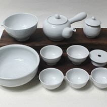 이천도자기 토비 손물레 백자 5인다기 풀세트 차/다기 세트, 세트