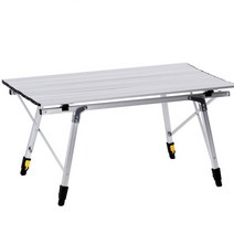 엠파니아 와이드 이지롤 캠핑테이블 접이식 캠핑테이블 로우테이블 캠핑용품, 실버, 1개