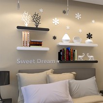 저스트월 라운드 하이그로시 벽걸이무지주선반120 벽선반, 화이트&블랙