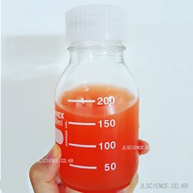 [JLS] 메디아병 샘플병 쥬스병 유리바틀 눈금유리병 실험도구, 24-주황캡 갈색1000ml 1개