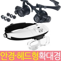 안경 헤드형확대경/루페 돋보기 현미경/렌즈교체가능/독서 정밀작업 효도상품 관찰 실험, 선택4)안경확대경 양눈타입 (기본형), 1개