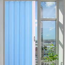 홀딩도어 자바라 A타입, 08.홀딩 A-홀겹 베이비블루, 개폐방식-3.중개