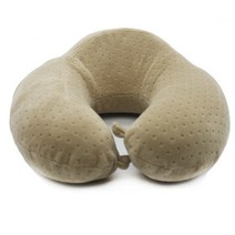 CareFree 인체공학 360도 메모리폼 목베개 휴대용쿠션/목쿠션, 아이보리