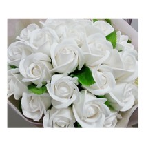 비누장미꽃다발20송이, 화이트
