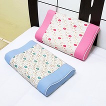홈아트 아동 메모리폼베개 모음(속커버+겉커버포함), 굴곡양순이(블루)