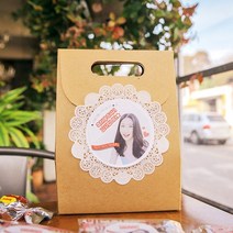 후아미 특급선물 포토메세지 데코스티커 A4 1장, 흰색아트광택지, 12매