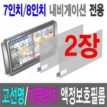 (1+1) 7인치 8인치 내비게이션 액정보호필름(지문방지 투명필름) (국내에서 직접 생산), 2. 7인치(지문방지 액정보호필름)