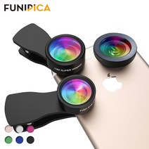 FUNIPICA 고급 피쉬아이 3in1 셀카렌즈 F-516, 실버, 1개