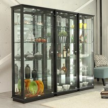 앤탑퍼니처 LED조명강화유리장식장 장식장, 5단장식장-600-블랙
