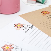 후아미 난 꽃이야 제작 편지지 세트 15cm x 21cm, 크라프트(편지지), 10매