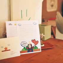 후아미 마리오 포토사진 제작 편지지 세트 15cm x 21cm, 화이트(편지지), 10매