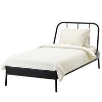 이케아 KOPARDAL 코파르달 싱글 침대 풀세트(매트리스포함) 90x200cm/철제/침실가구, 그레이_691.579.32_MAT