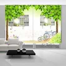 창문그리기 방염암막원단 실사롤스크린 맞춤제작 블라인드