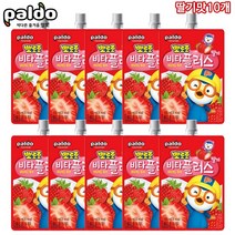 팔도 뽀로로 비타플러스 딸기 오렌지 포도 택1 뽀로로음료 어린이주스, 100ml, 딸기맛, 10개