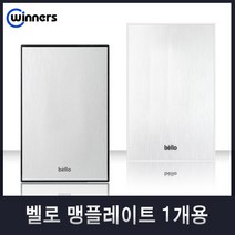 위너스[벨로]콘센트 스위치 유니트 모듈라 맹커버 보조대 플레이트, 40-1 맹플레이트1개용(실버), 1개