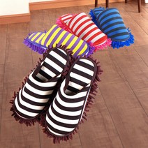 민스리빙 극세사 걸레 스트라이프 청소슬리퍼(크림브라운), 1개