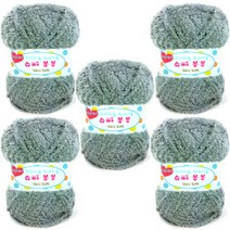 행복뜨기 슈퍼봉봉 뜨개질 80g 뜨개실 털실 수면실 뜨개질실 이불실 아기실, (5볼세트)2307회색