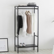 먼데이하우스 (순수원목) 블랙&화이트 선반행거 행거, 선반행거 (블랙)